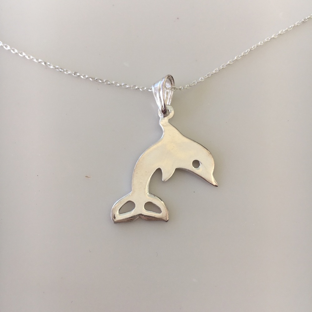 Sterling Silver Dolphin Necklace NWT